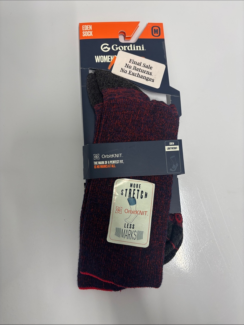 Gordini Women’s Eden sock crew light weight size Medium NWT